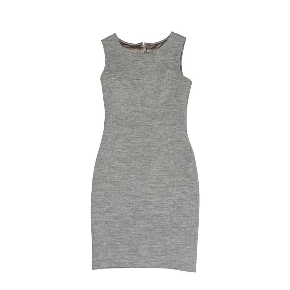 Jenni Kayne 100% Wool Sleeveless Sheath Dress Size 2 Gray Career Business